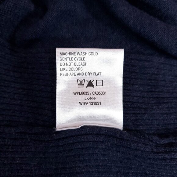 Woolrich Mens Size Large Navy Blue Wool Blend Full Zip Stretch Ribbed Sweater - Picture 12 of 14